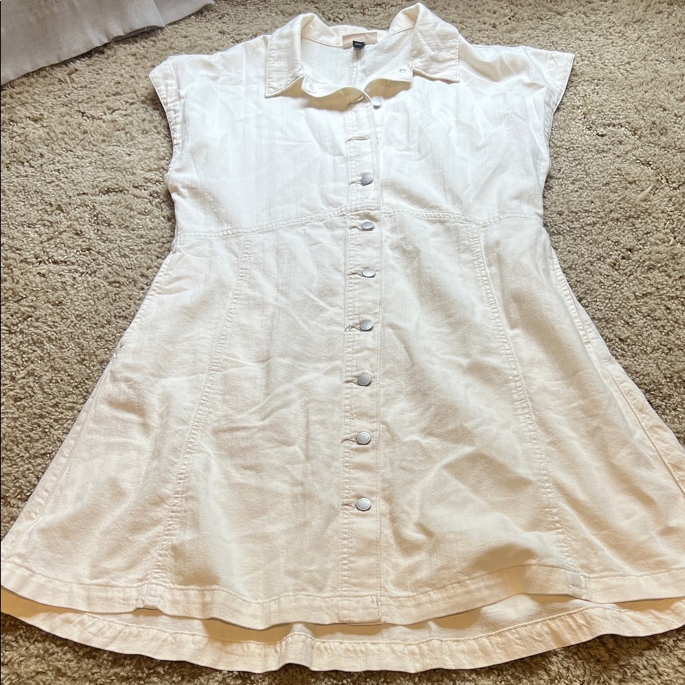 Universal Thread White Button-Front denim Dress